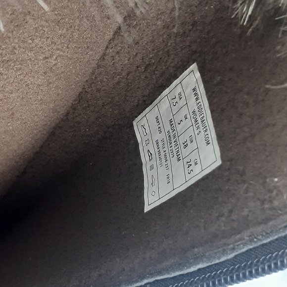 Eddie Bauer Lodge Fur trim Lined Snow Winter boot WATERPROOF LEATHER w7.5 AS NEW - Picture 5 of 16